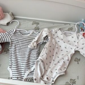 Simple Black and White Striped and Patterned Bodysuits